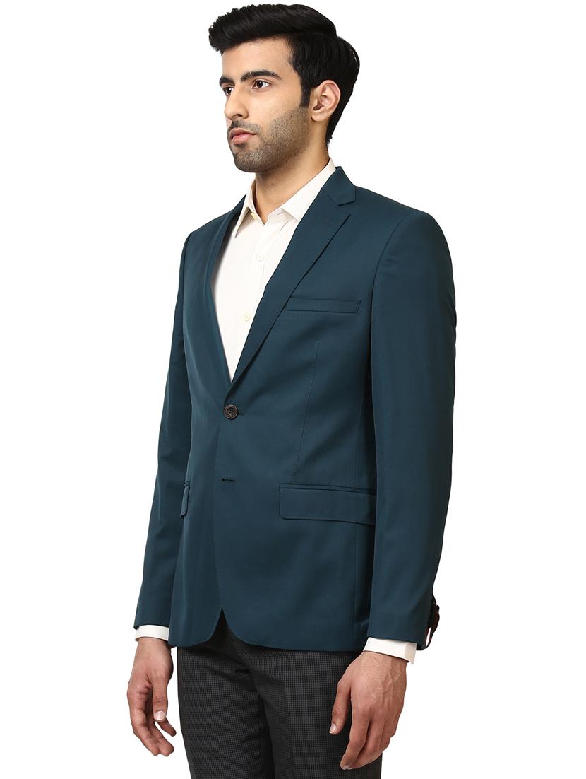green solid single breasted formal blazer - 17671347 - Standard Image - 2