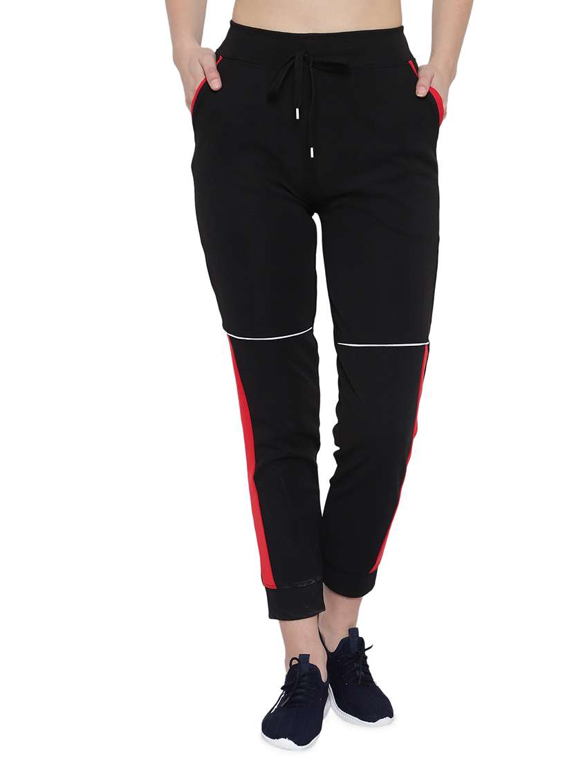 drawstring waist contrast panel track pant