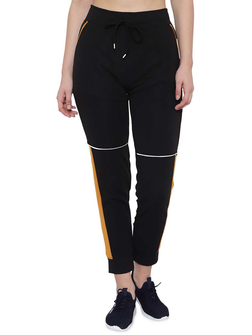 drawstring waist contrast panel track pant