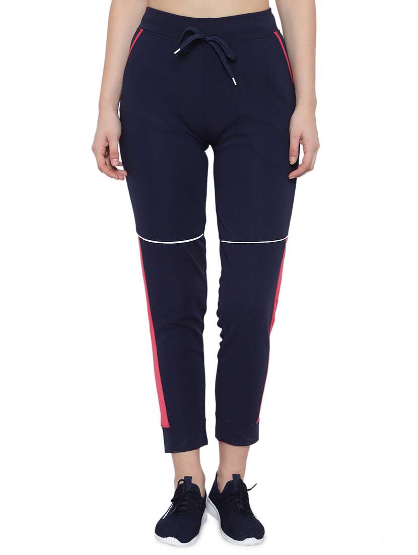 drawstring waist contrast panel track pant