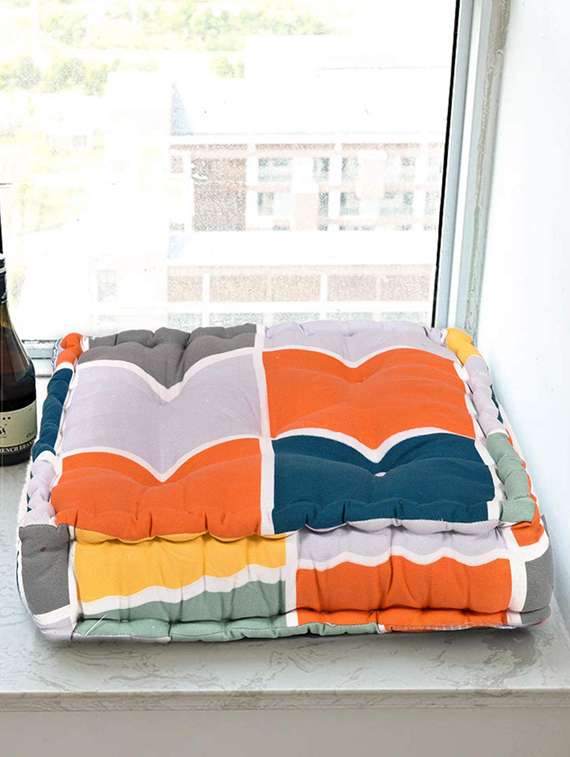 rustic linen multicolor super soft microfiber microfiber quiltedchair box size 16x16 a handle for convenience piece 1