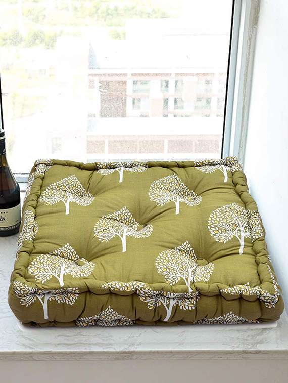 rustic linen green cottoncozy chair box size 16x16 a handle for convenience piece 1