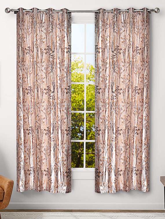 veronica deco 152 cm (5 ft) cotton window curtain (pack of 2) 