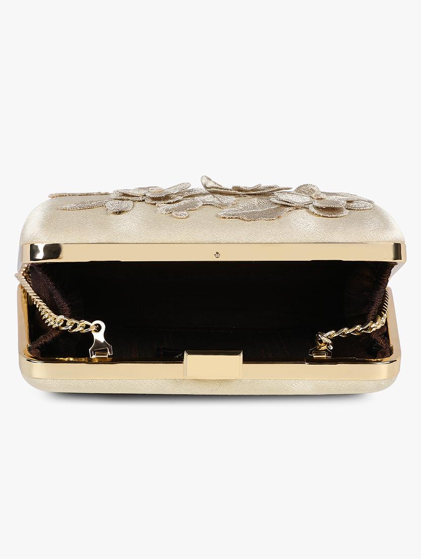 gold silk box clutch - 17677028 - Standard Image - 2
