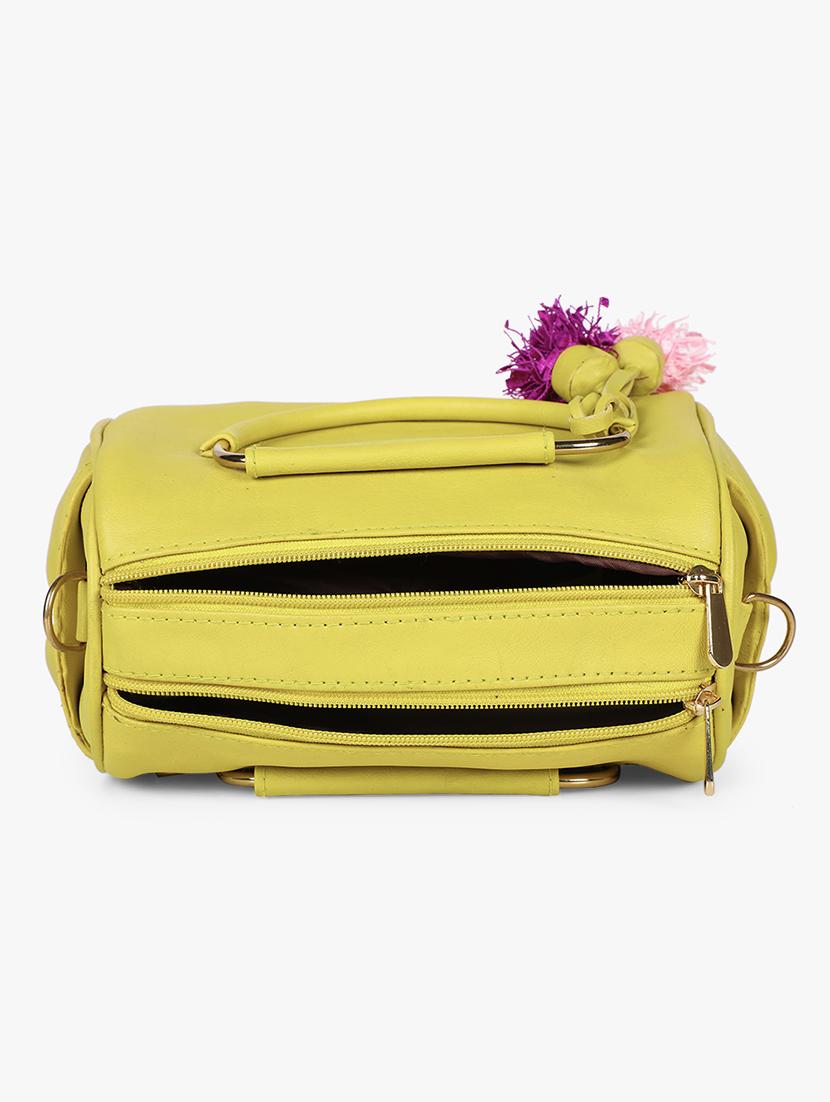 yellow leatherette (pu) handbag - 17677035 - Standard Image - 2