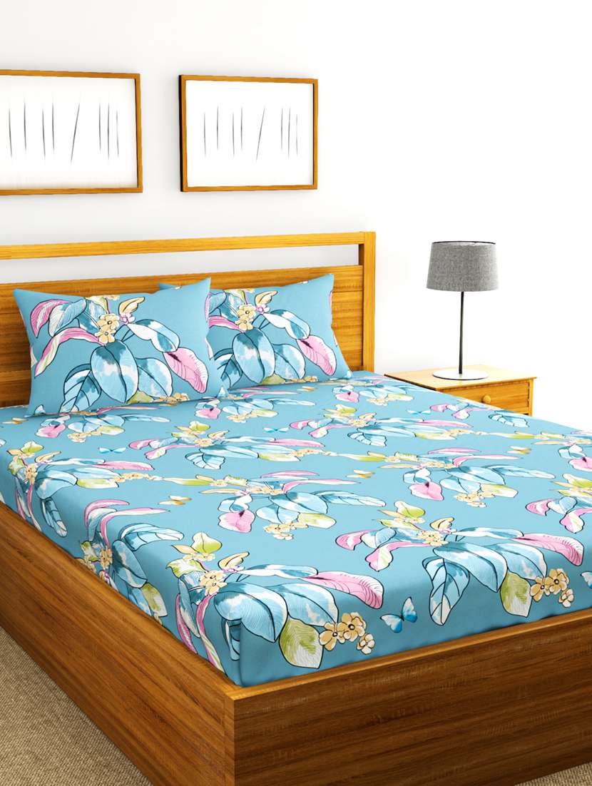 austin 110gsm micro-peached double bedsheet with 2 pillow cover - deep colors & soft-finish fabric -3pc set-