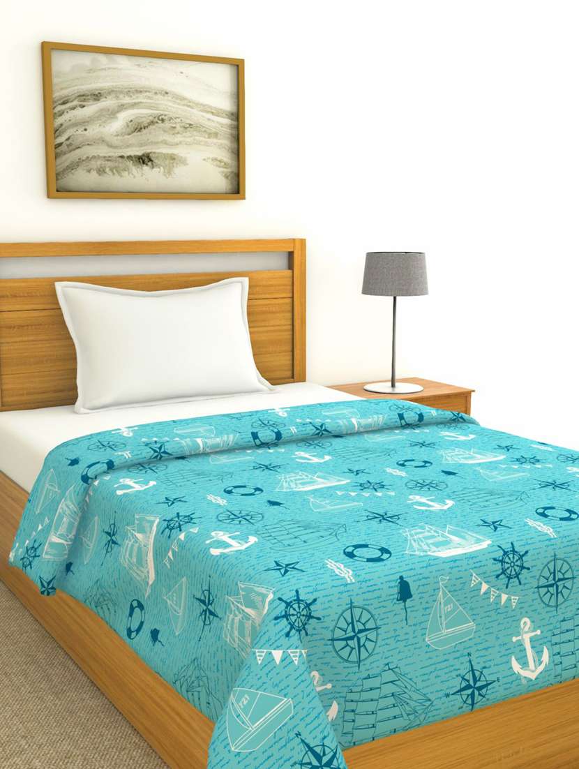 bianca 100% cotton all-weather ac single comforter [150gsm micro-silk filling & 144tc cotton fabric] with health layer -1pc set-