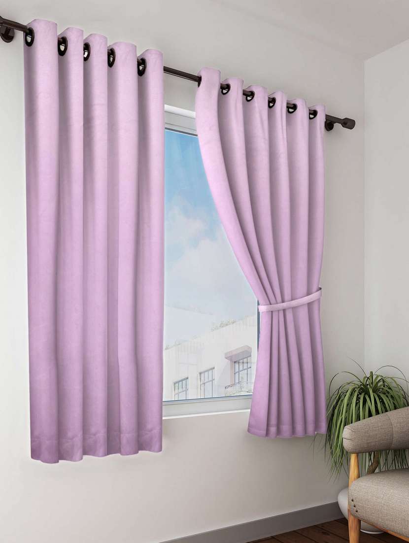 bianca minimal-satin blackout curtain [blocks 99% sunlight & reduces noise] -1pc 5 feet (blackout) abstract-roseberry