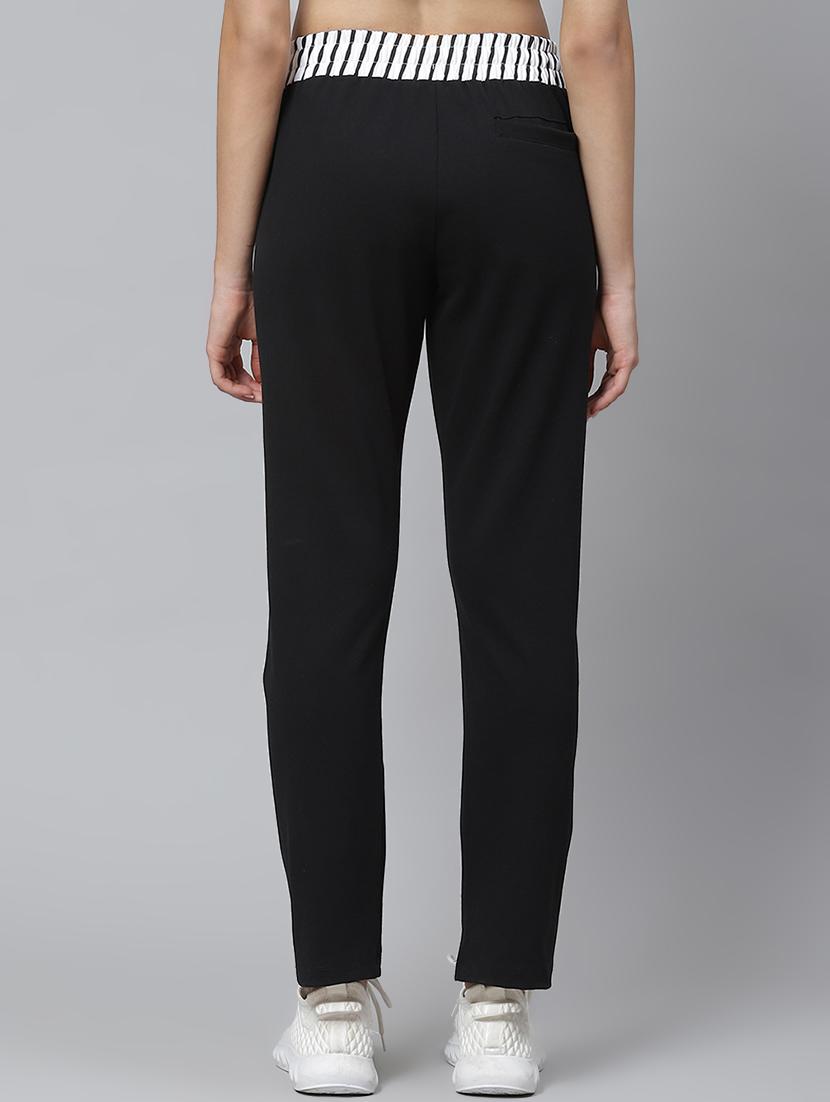 black cotton track pants - 17678987 - Standard Image - 2