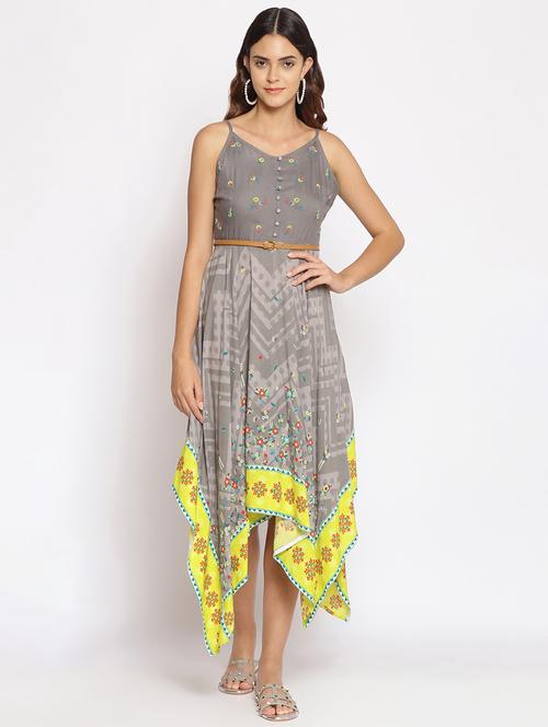 women's asymmetric floral dress - 17679039 - Standard Image - 0