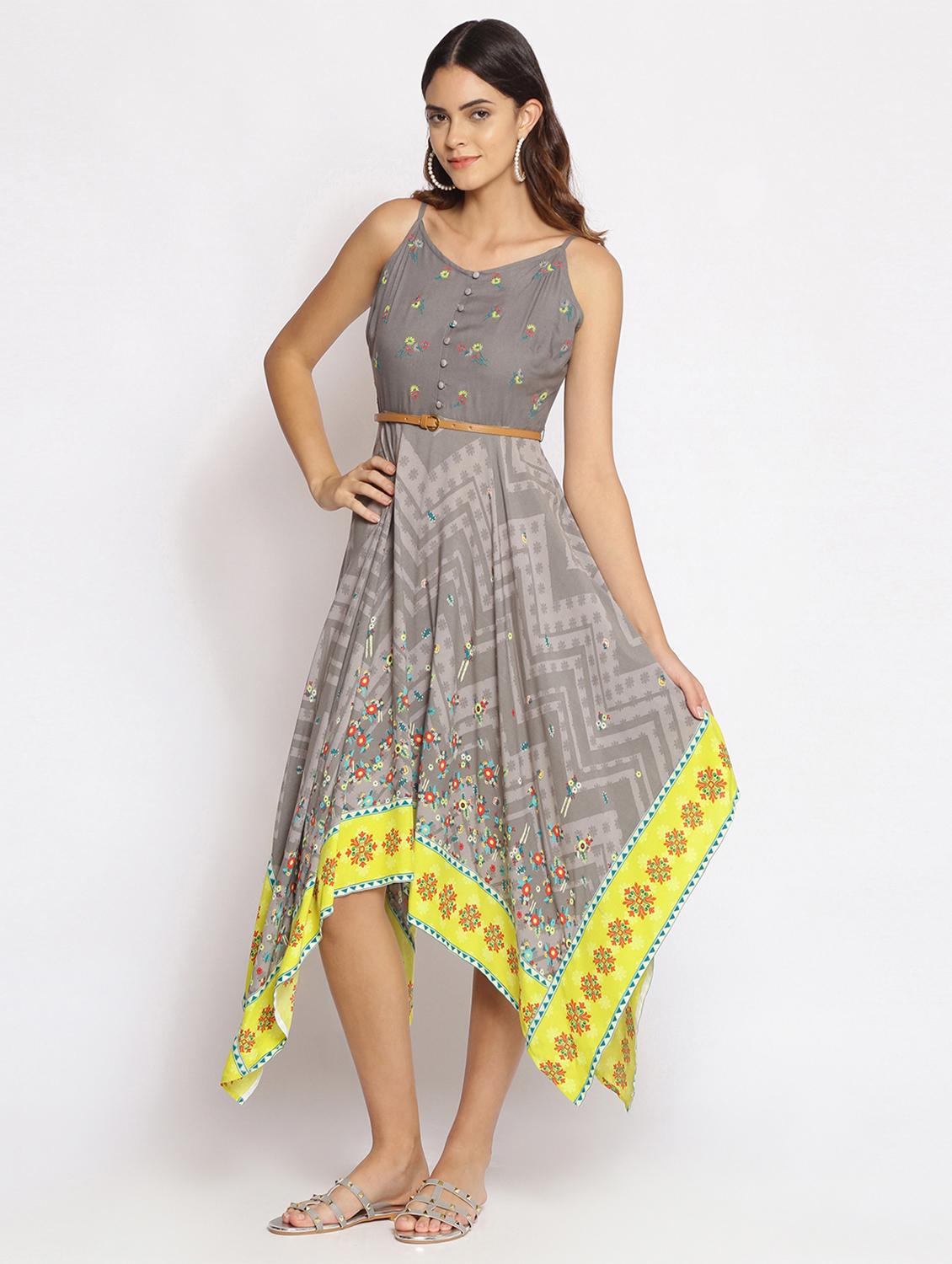 women's asymmetric floral dress - 17679039 - Standard Image - 2