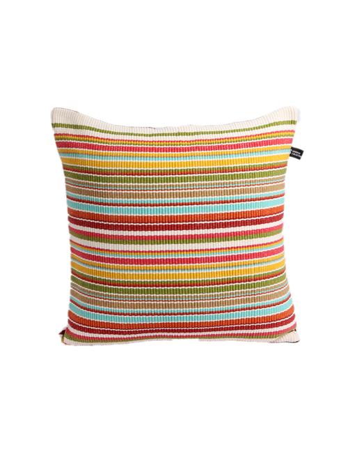 ambbi collections 16x16 inch woven cotton stripe cushion covers with plain colour cotton backing - 17679122 - Standard Image - 0