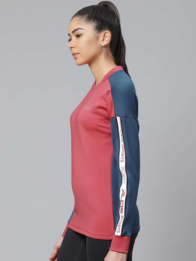 red polyester sweatshirt