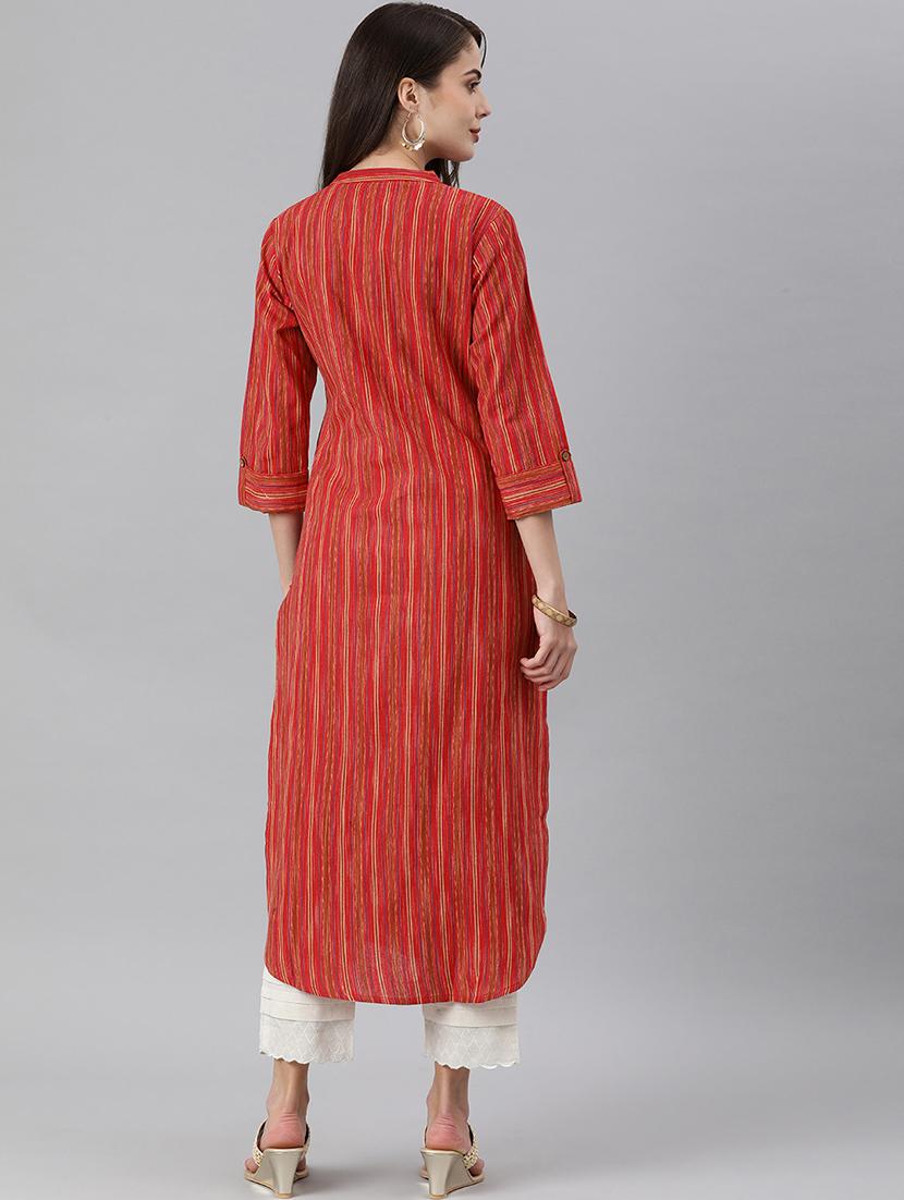 striped straight kurta - 17679994 - Standard Image - 2