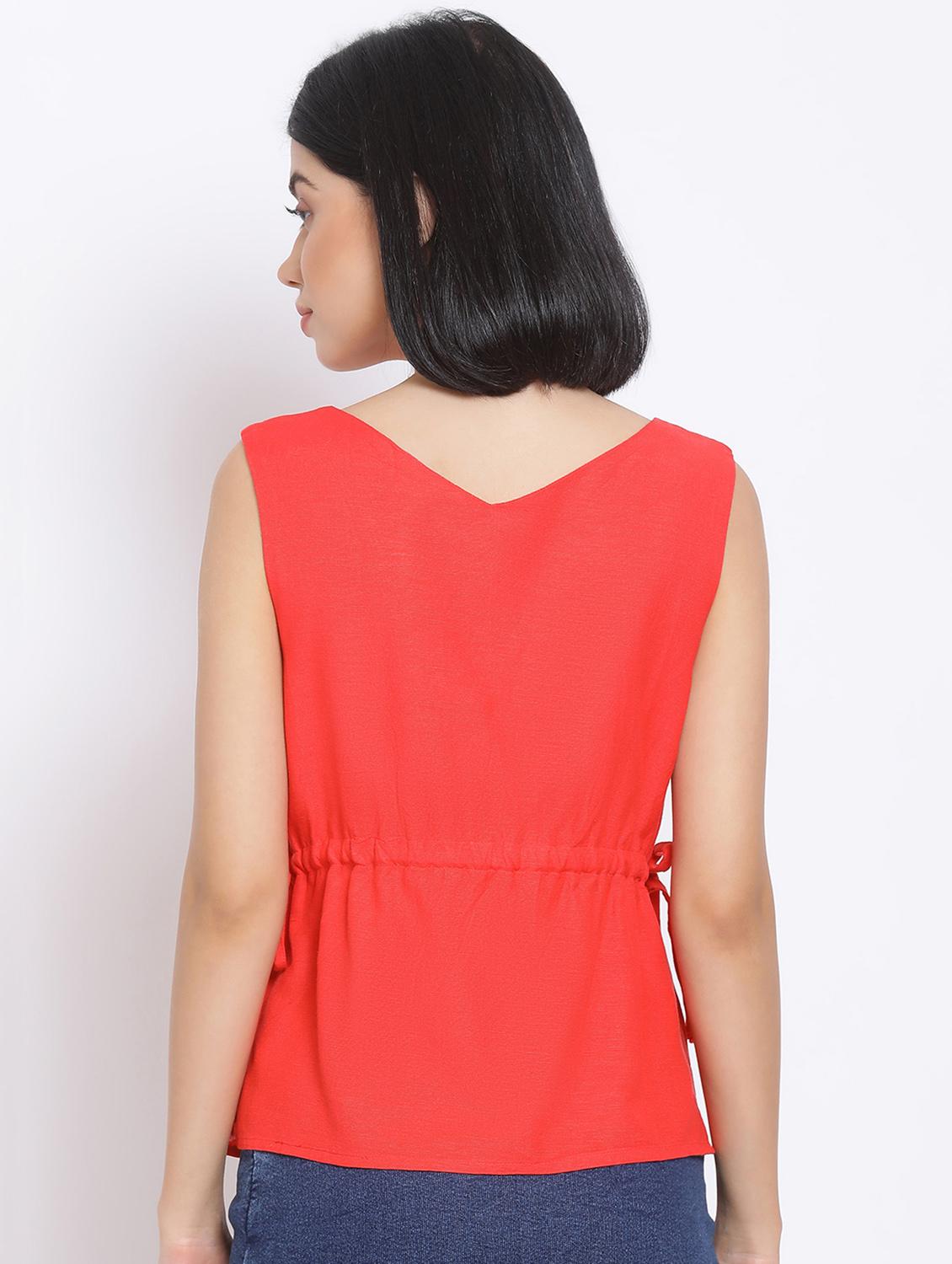 women's crop v neck top - 17680091 - Standard Image - 2