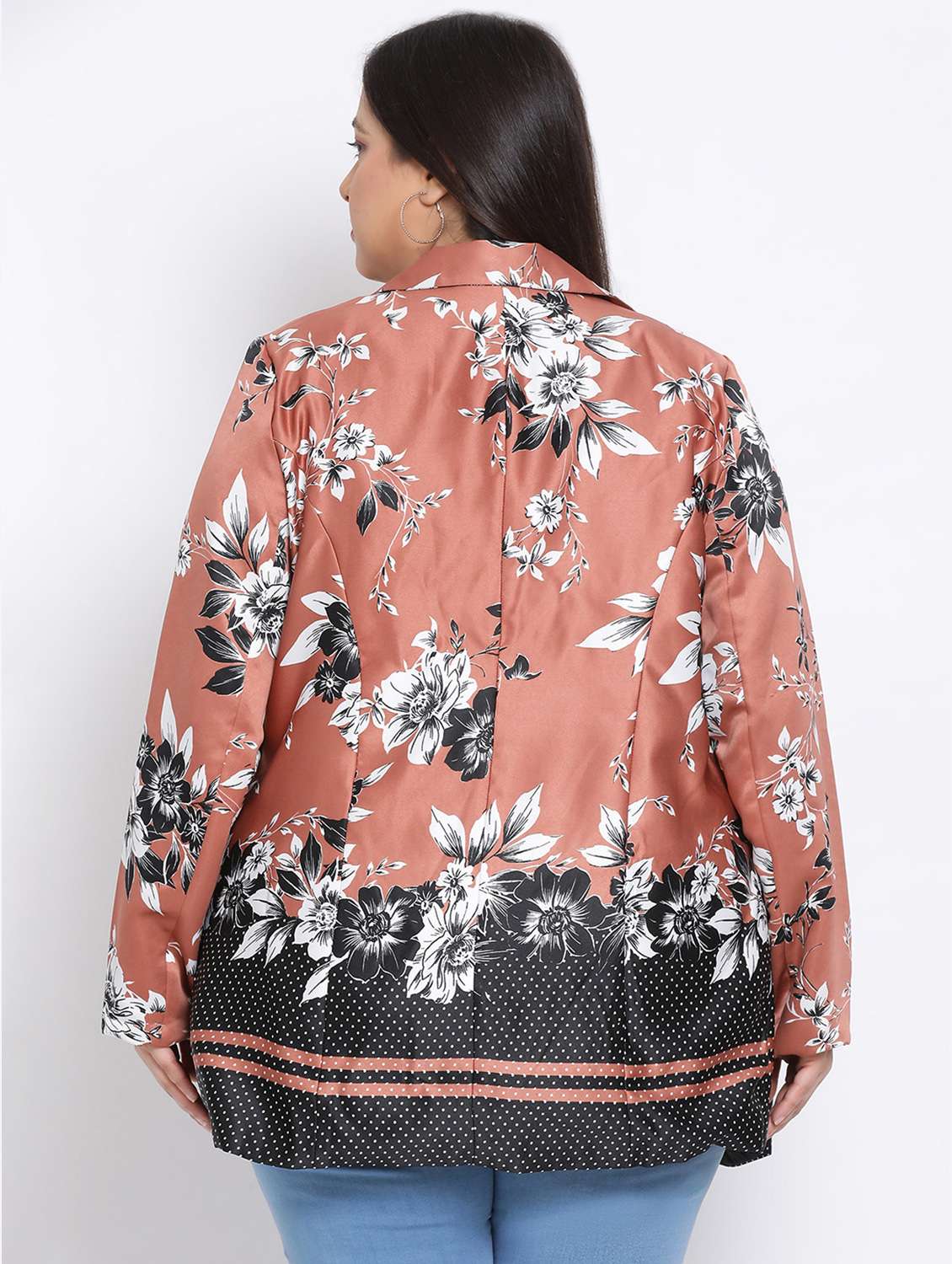 Brown Floral Casual Blazer - 17680099 -  Standard Image - 2
