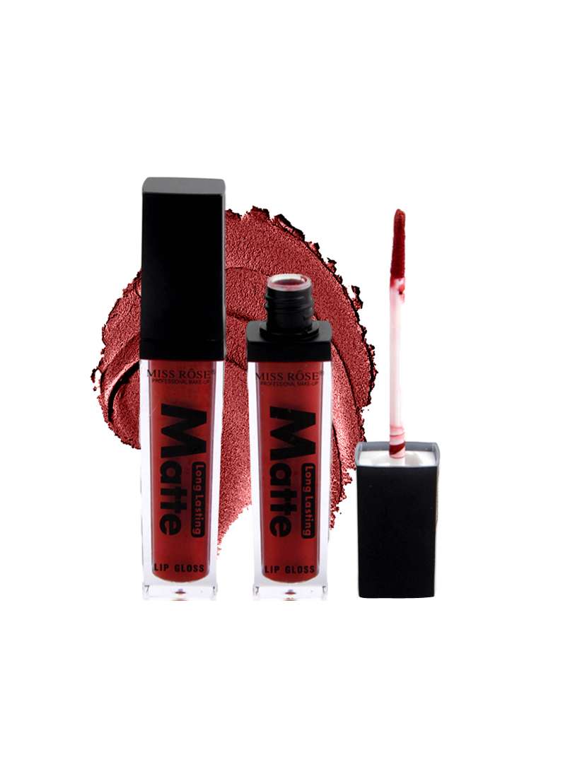 miss rose liquid smooth matte long lasting?shine lipgloss 7701-002m 18