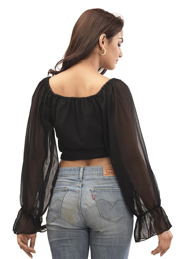 ruched detail crop top - 17680439 - Standard Image - 2