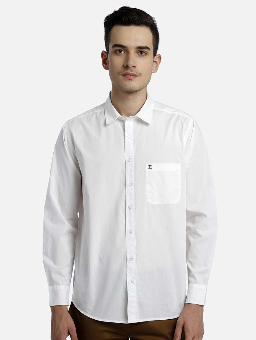white solid formal shirt