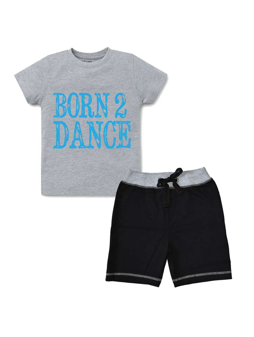 pack of 2 typography printed shorts set - 17683743 - Zoom Image - 0