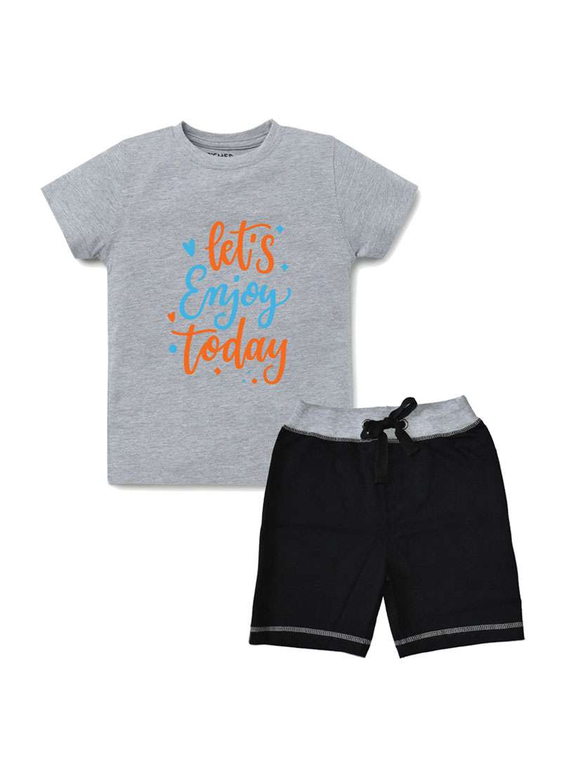 pack of 2 typography printed shorts set