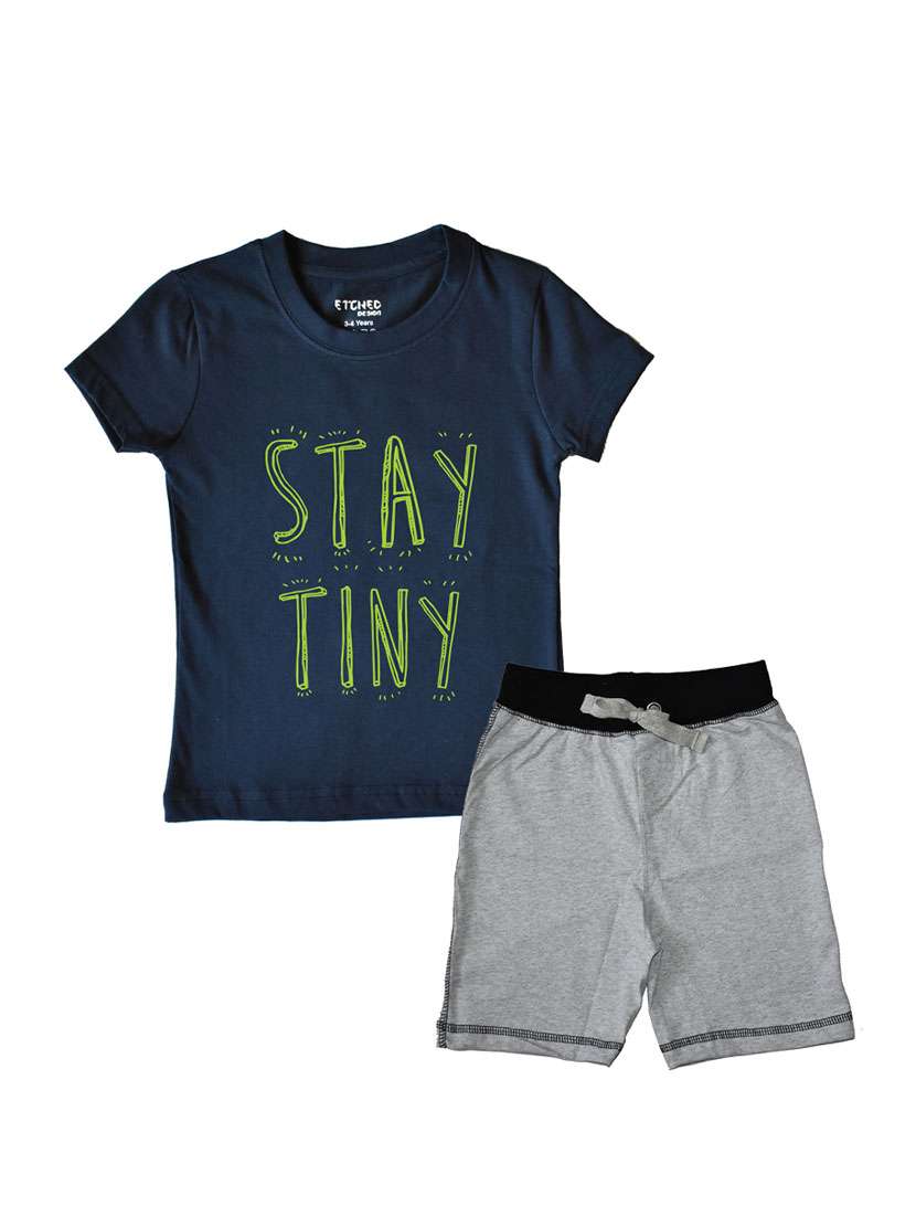 pack of 2 typography printed shorts set - 17683755 - Zoom Image - 0