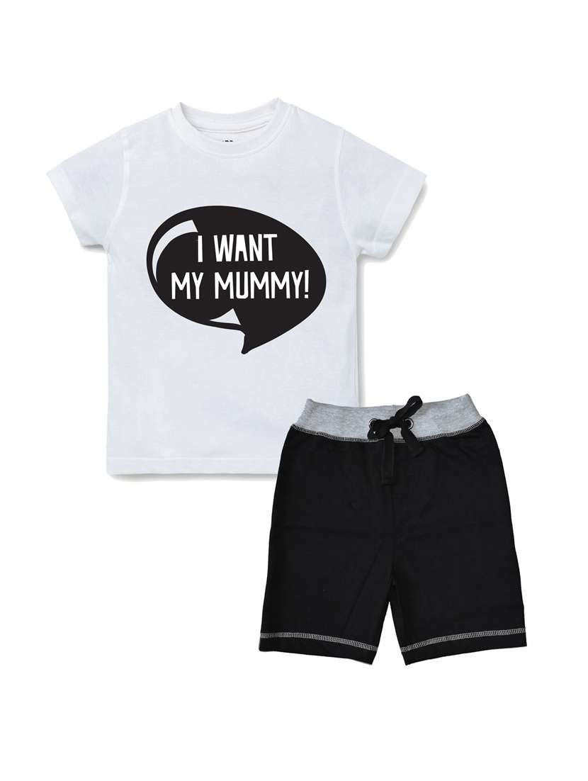 pack of 2 typography printed shorts set - 17683781 -  Zoom Image - 0
