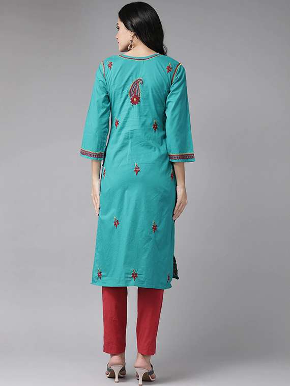 women's straight kurta - 17683795 - Standard Image - 2
