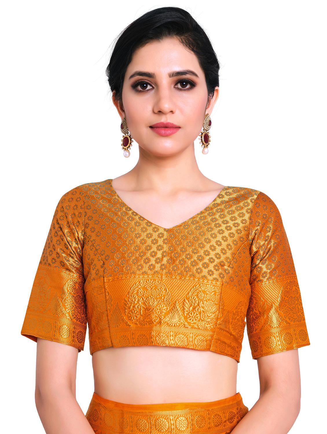 ethnic motifs kanjivaram saree with blouse - 17684563 - Standard Image - 2