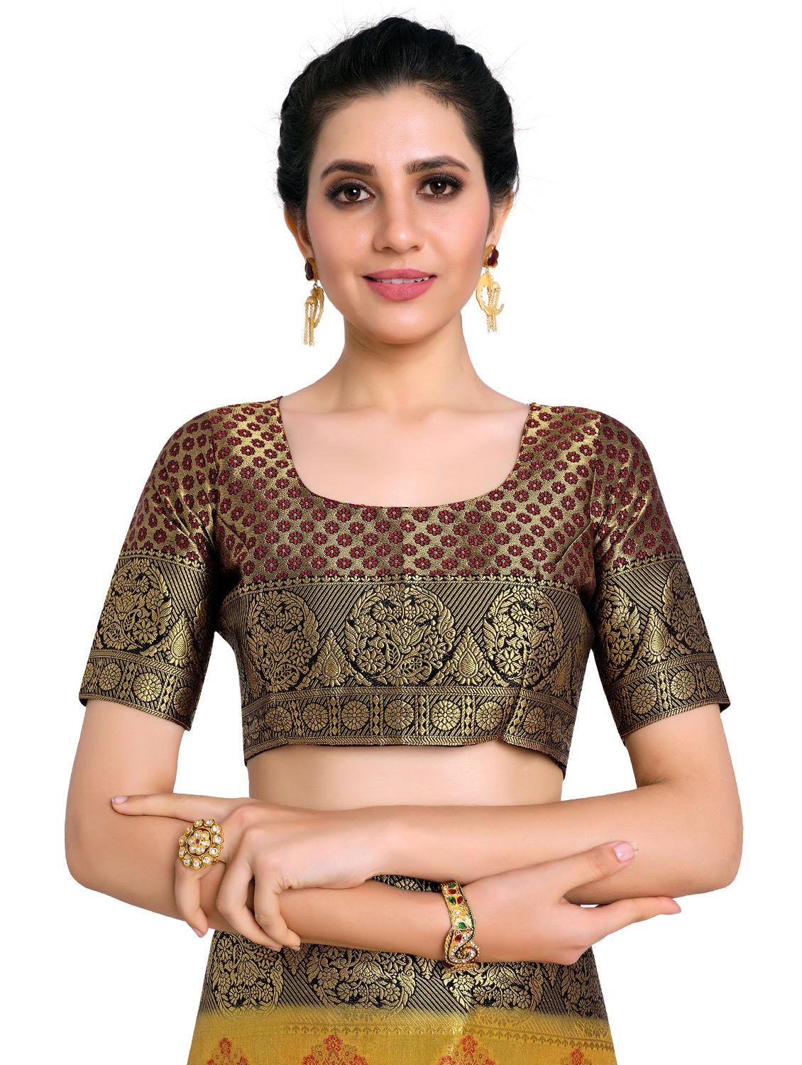 ethnic motifs kanjivaram saree with blouse - 17684567 - Standard Image - 2