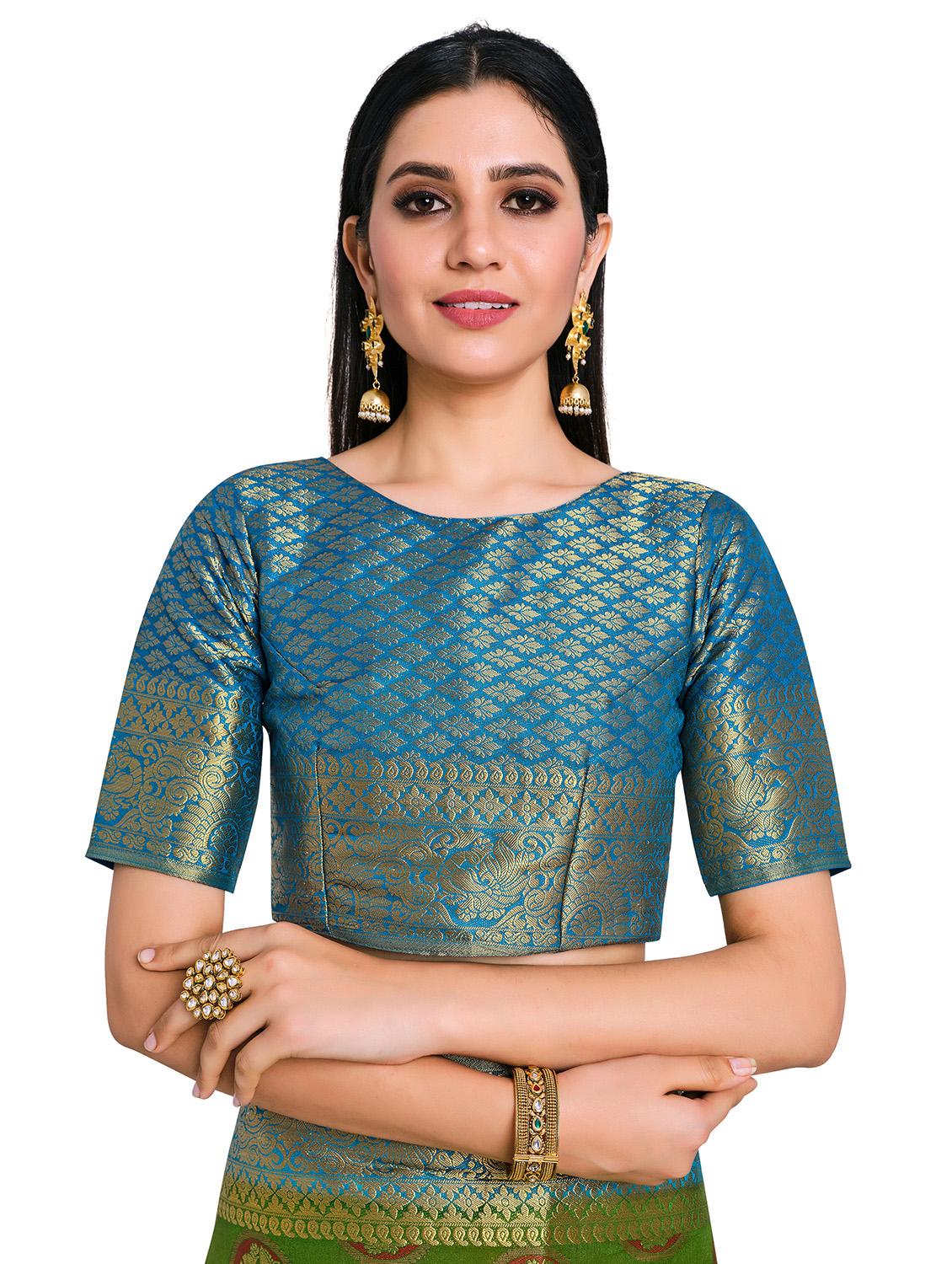 ethnic motifs kanjivaram saree with blouse - 17684569 - Standard Image - 2