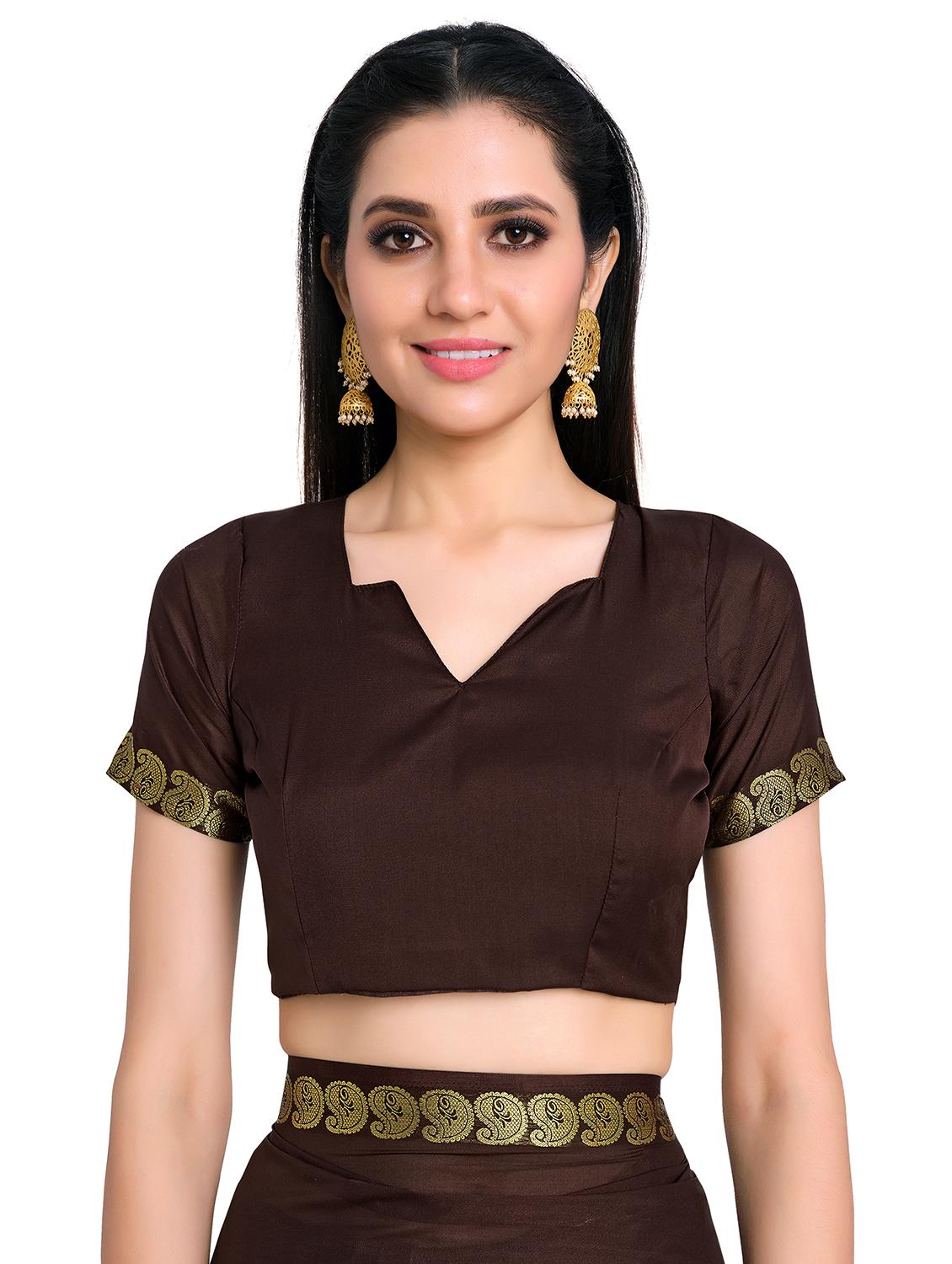 brown crepe mysore silk saree - 17684590 - Standard Image - 2