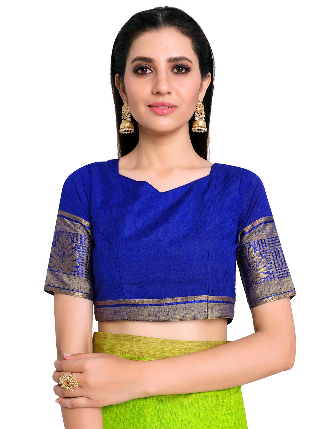 women's self design green colored saree with blouse - 17684593 - Standard Image - 2