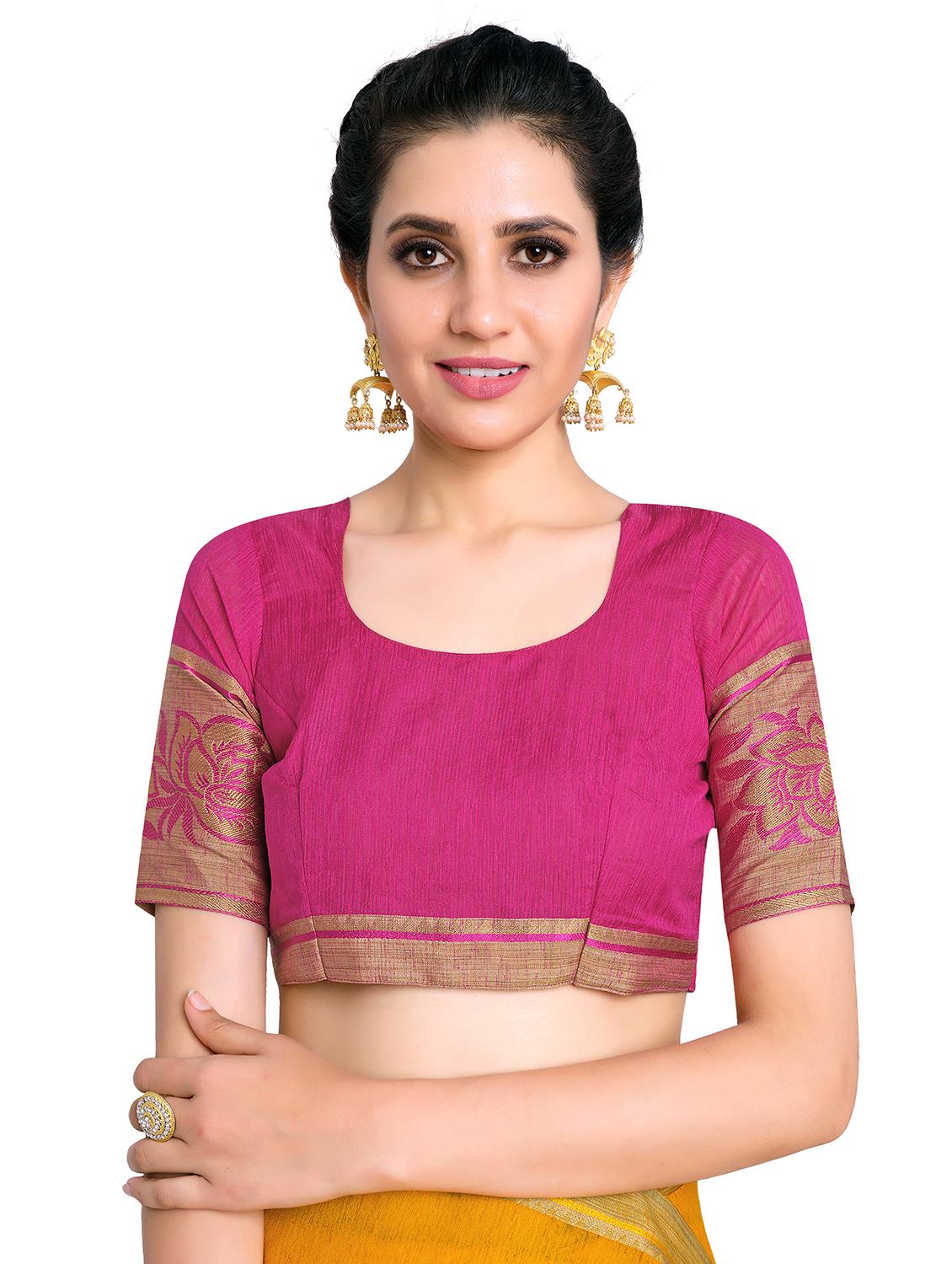 mustard linen banarasi saree with blouse - 17684596 - Standard Image - 2