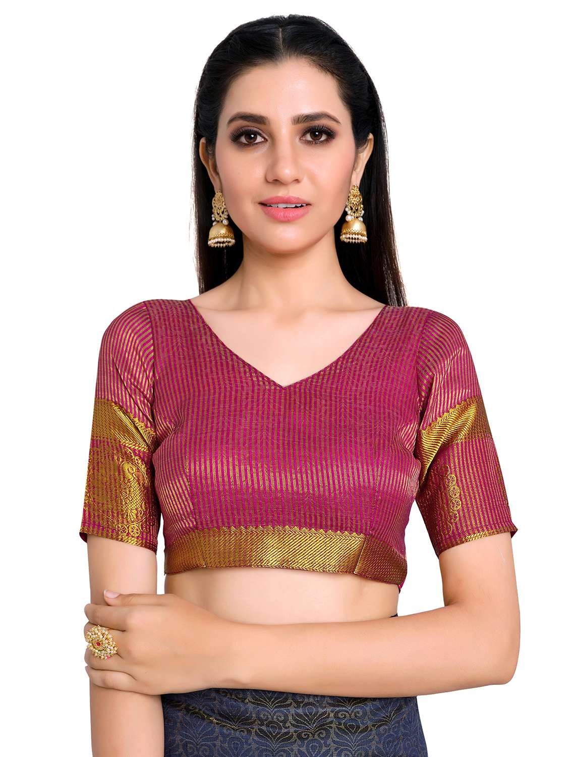 women's self design navy blue colored saree - 17684602 - Standard Image - 2