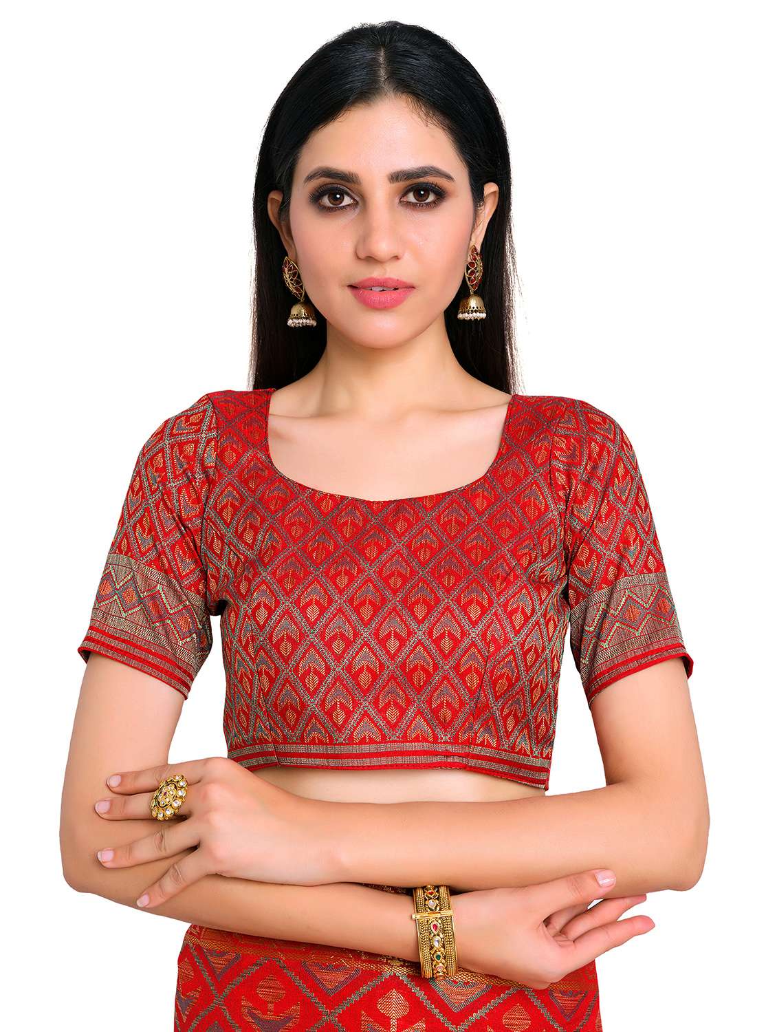 red art silk patola saree with blouse - 17684616 -  Standard Image - 2