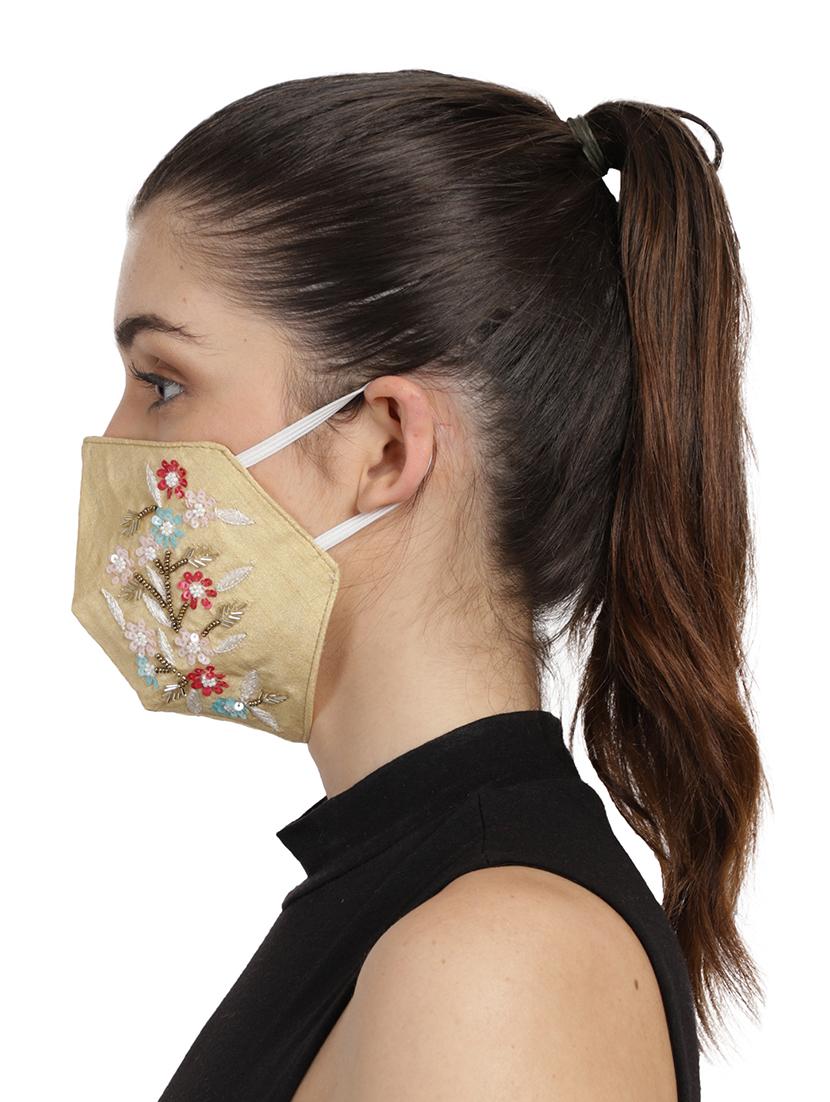 gold cotton decorative women mask - 17686871 - Standard Image - 2