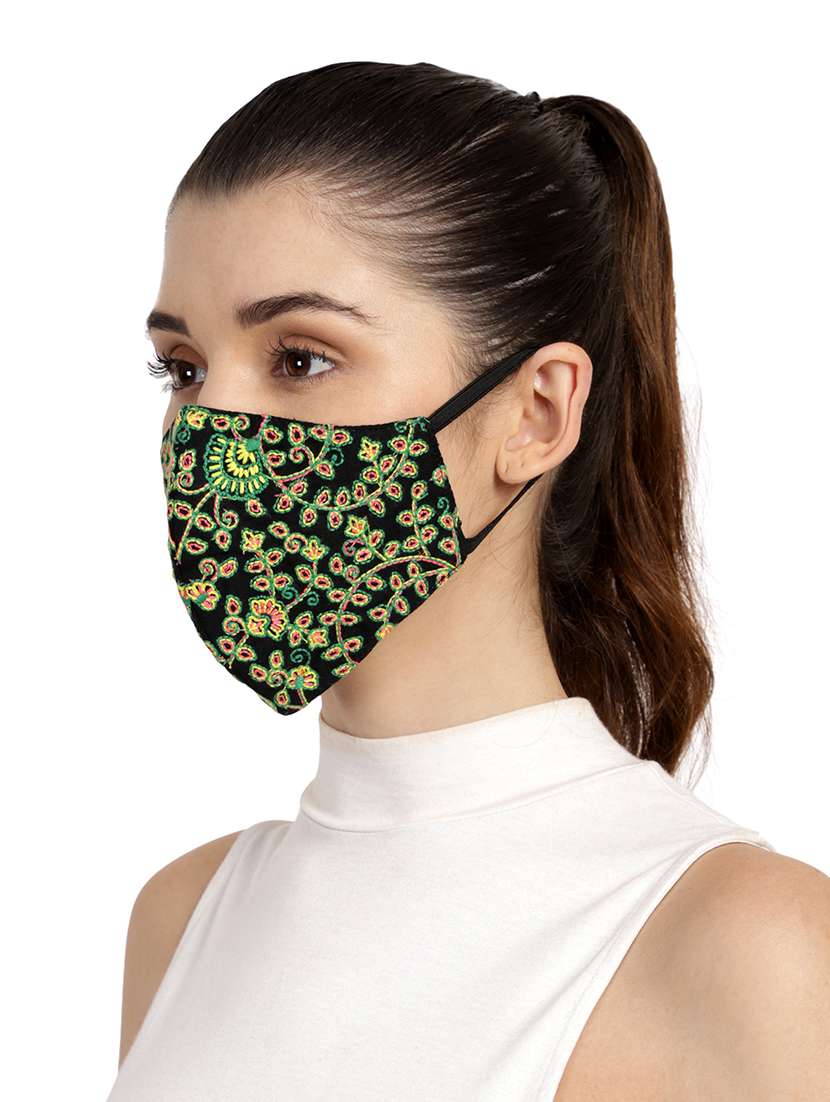 black cotton decorative women mask - 17686880 -  Standard Image - 2