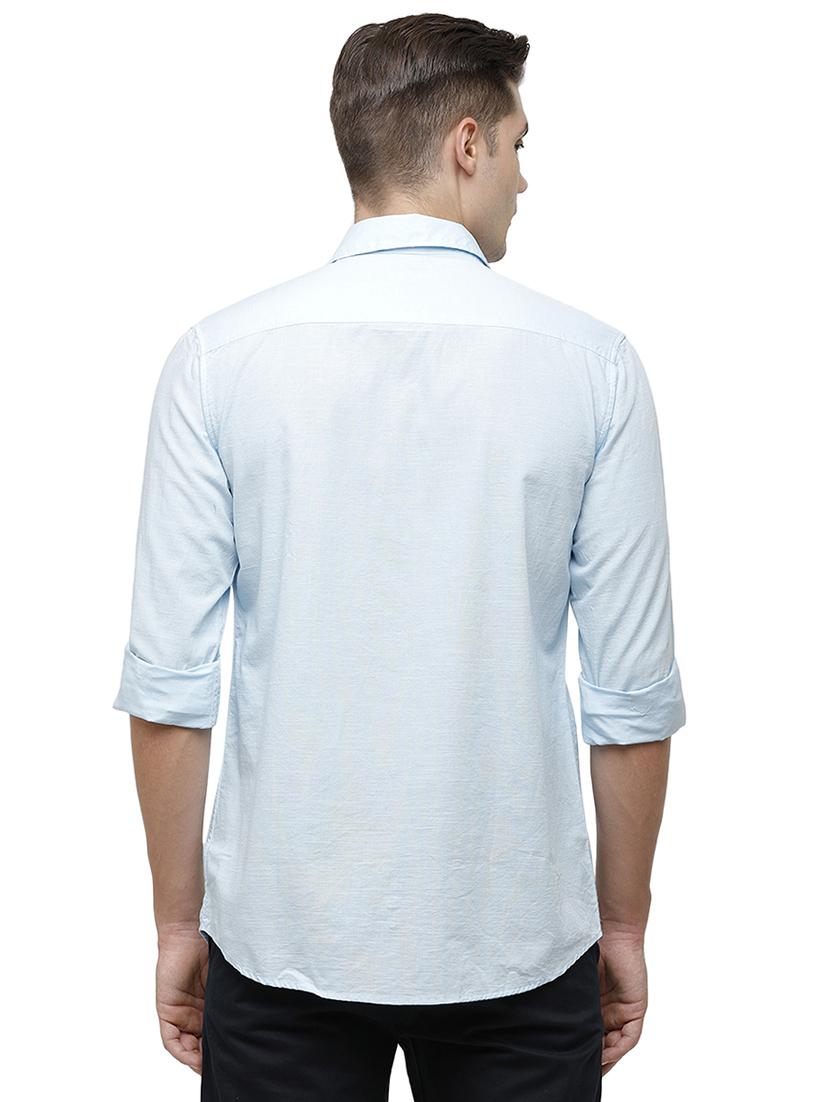 light blue solid casual shirt - 17686907 - Standard Image - 2