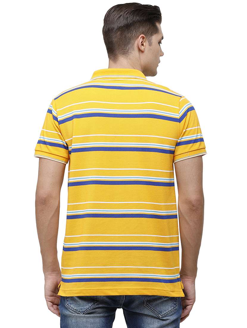 mustard striped polo t-shirt - 17686953 - Standard Image - 2