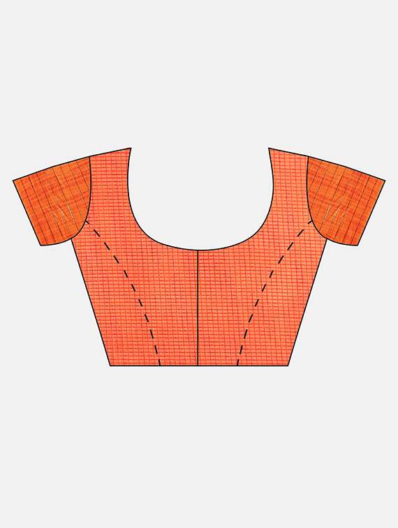 orange khadi kota doria saree with blouse - 17687292 -  Standard Image - 2