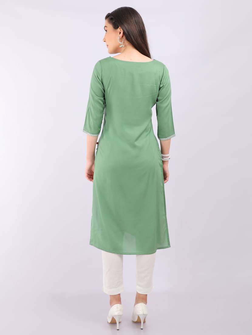 women's straight kurta - 17687970 -  Standard Image - 2