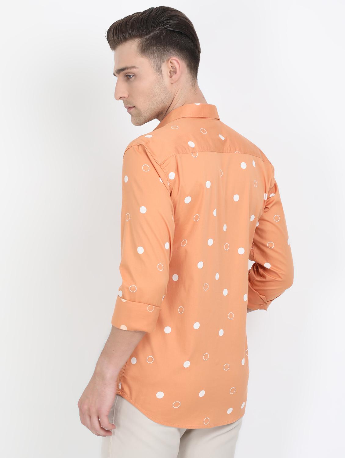 orange polka dots casual shirt - 17688041 - Standard Image - 2