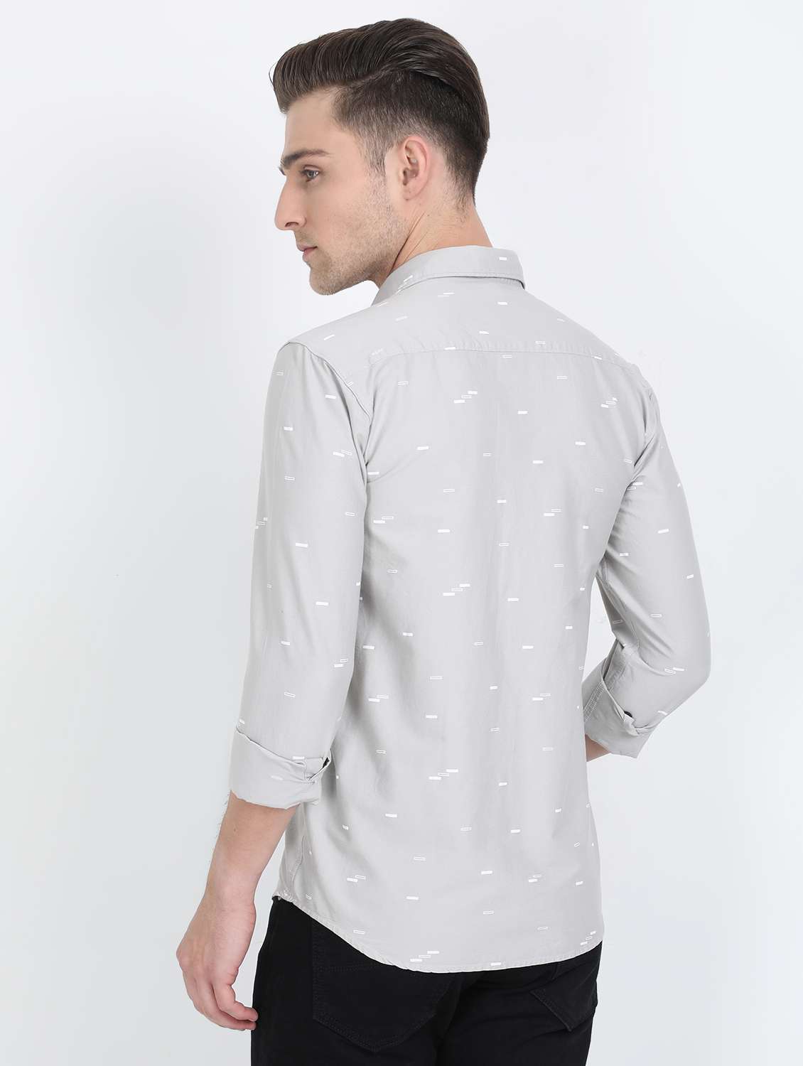grey printed casual shirt - 17688043 -  Standard Image - 2