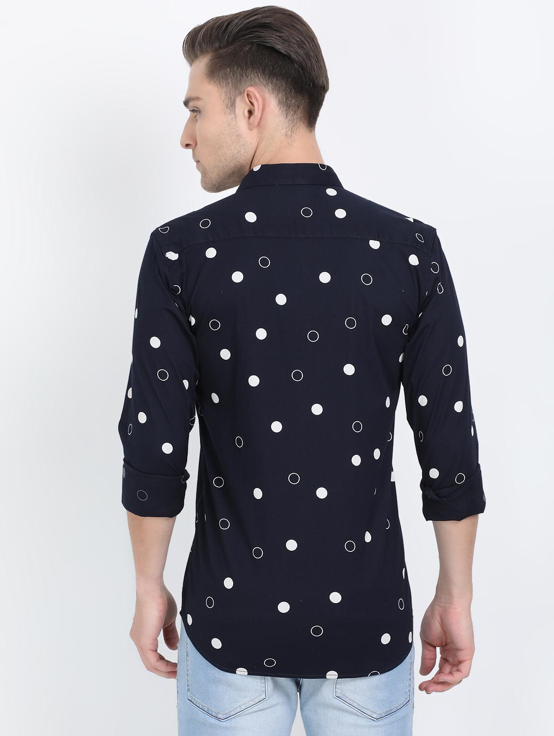 dark blue polka dots casual shirt - 17688044 - Standard Image - 2