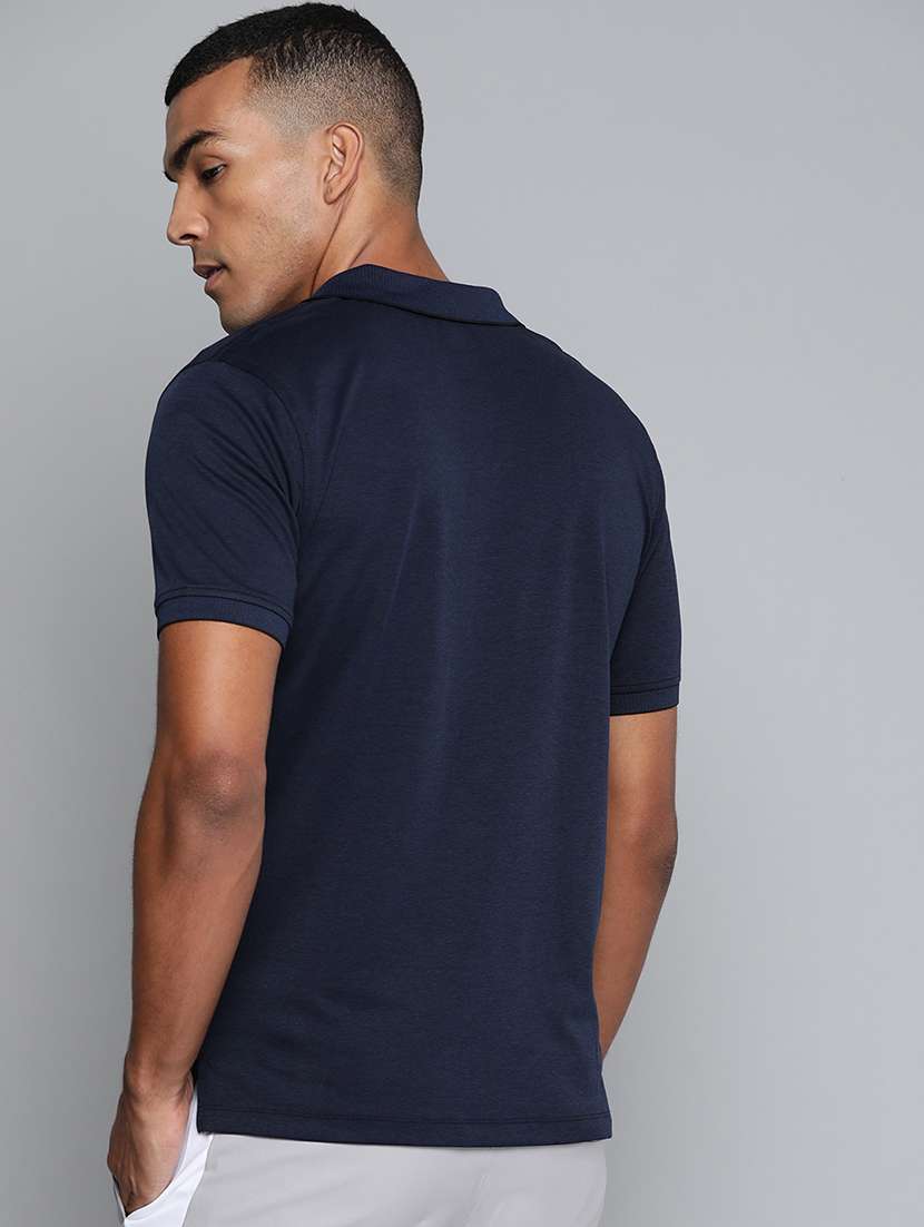 navy blue solid polo t-shirt - 17689065 -  Standard Image - 2