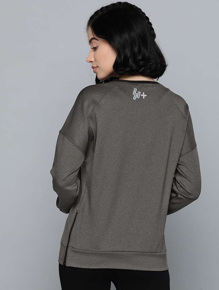 round neck contrast detail sweatshirt - 17689074 - Standard Image - 2