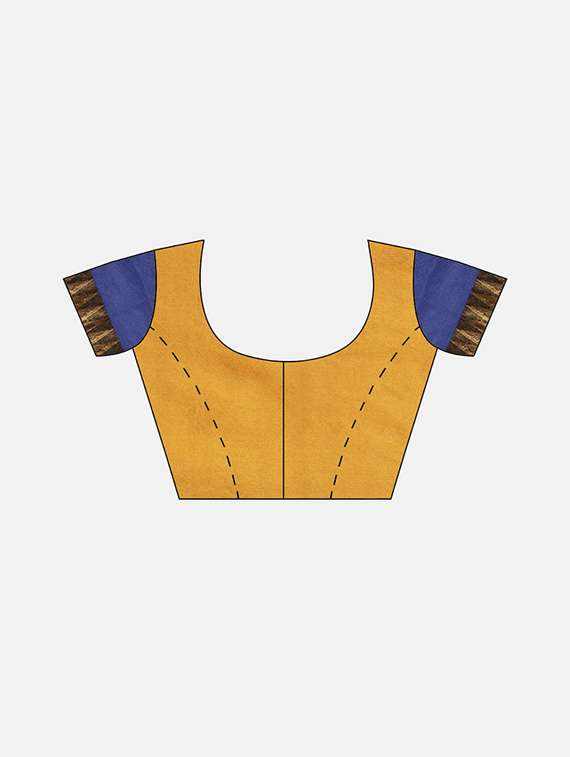 mustard woven saree with blouse - 17689305 -  Standard Image - 2