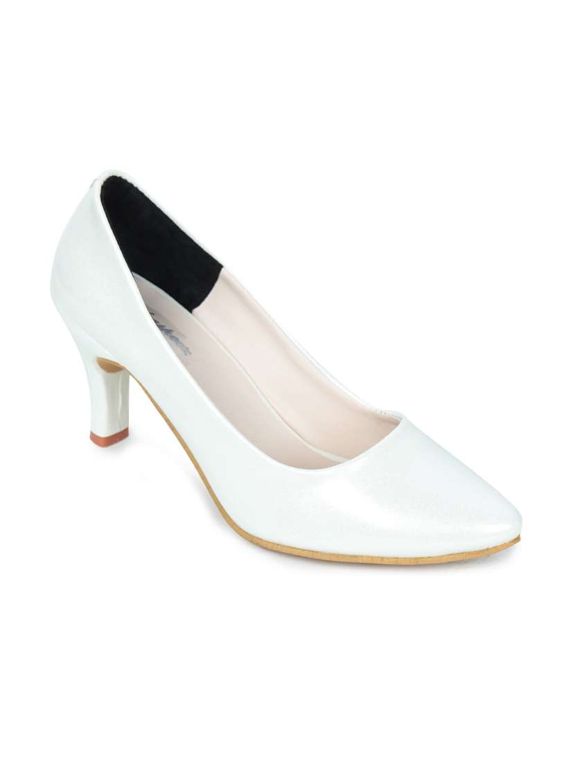white slip on  pump