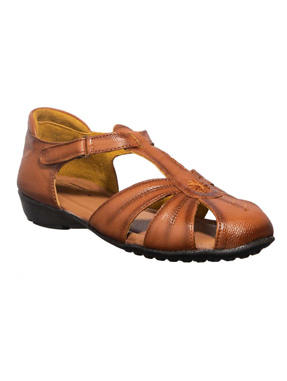 brown leather back strap sandals